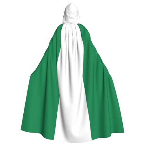 LJABCVNN Halloween-Umhang mit Kapuze für Cosplay, Partys, Bühne, Kostümbälle, Unisex, Erwachsene, Motiv: Flagge von Nigeria von LJABCVNN