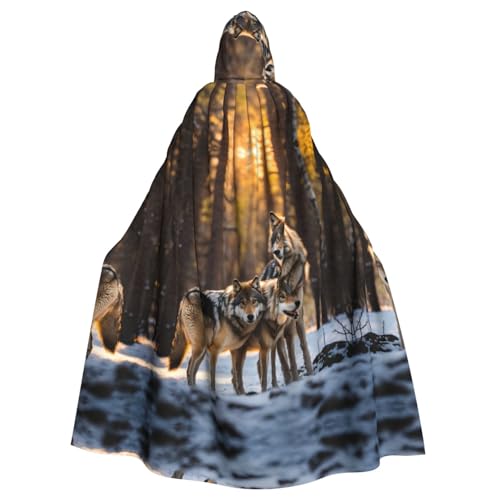 LJABCVNN Halloween-Umhang mit Wolfs-Aufdruck, Unisex, für Erwachsene, Cosplay, Partys, Bühne, Kostümbälle von LJABCVNN