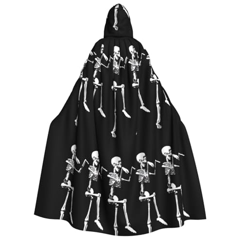 LJABCVNN Halloween beweglicher Skelett-Schädel-Druck, Erwachsenen-Halloween-Kapuzenumhang, bequem für Cosplay/Partys/Spukhäuser LJABCVNN Halloween beweglicher Skelett-Schädel-Druck, Erwachsenen-Halloween-Kapuzenumhang, bequem für Cosplay/Partys/Spukhäuser von LJABCVNN