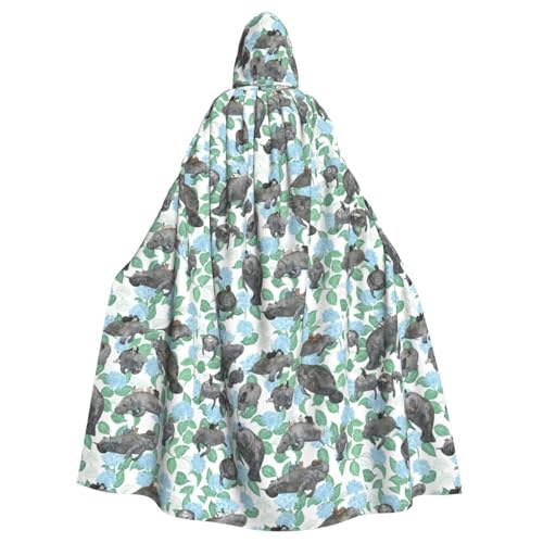LJABCVNN Hasenmanatees-Aufdruck, Unisex, Erwachsene, Halloween, Kapuzenumhang für Cosplay/Partys/Bühne/Kostümbälle LJABCVNN Hasenmanatees-Aufdruck, Unisex, Erwachsene, Halloween, Kapuzenumhang für Cosplay/Partys/Bühne/Kostümbälle von LJABCVNN