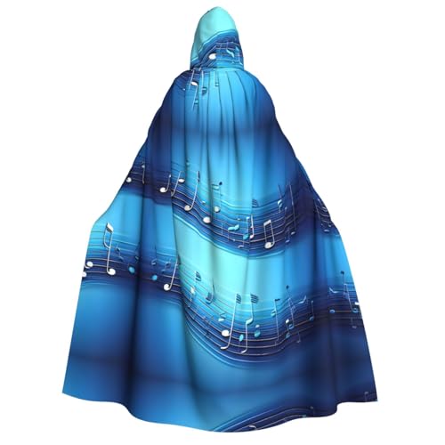 LJABCVNN Himmelblauer Halloween-Kapuzenumhang mit Musiknoten für Erwachsene, bequem für Cosplay/Partys/Spukhäuser LJABCVNN Himmelblauer Halloween-Kapuzenumhang mit Musiknoten für Erwachsene, bequem für Cosplay/Partys/Spukhäuser von LJABCVNN