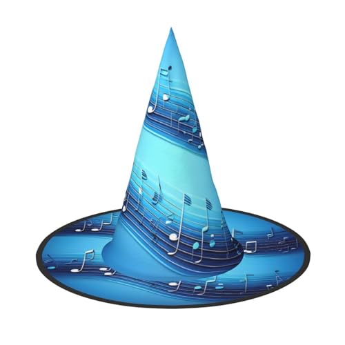 LJABCVNN Himmelblauer Hexenhut mit Musiknoten für Halloween, Party, Karneval, ein Muss für Kostüm-Accessoires LJABCVNN Himmelblauer Hexenhut mit Musiknoten für Halloween, Party, Karneval, ein Muss für Kostüm-Accessoires von LJABCVNN