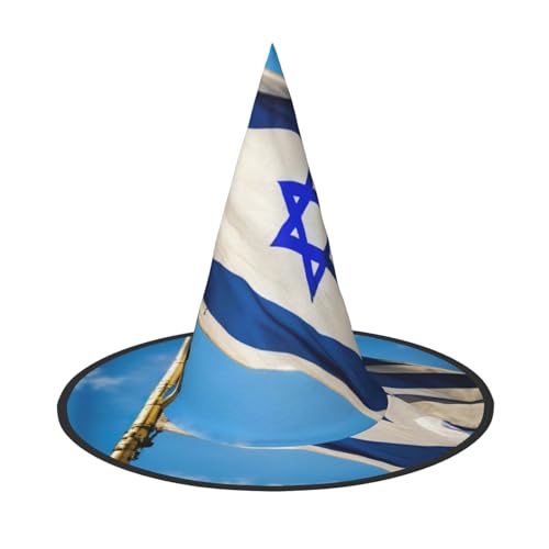 LJABCVNN Israelische Flagge Druck Halloween Hexenhut für Halloween Party Karneval ein Muss Kostüm Zubehör von LJABCVNN