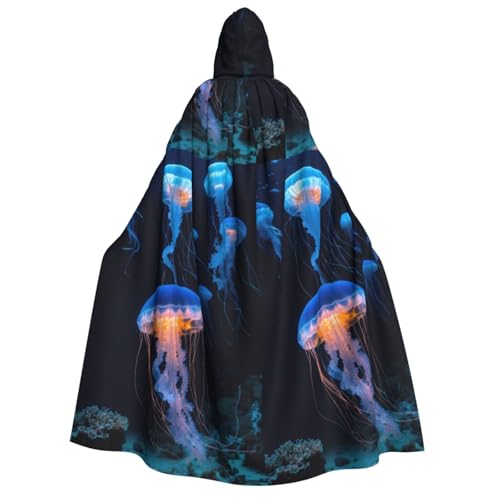 LJABCVNN Jellyfish Ocean Print Adult Halloween Hooded Cloak, Comfortable For Cosplay/Parties/Haunted Houses LJABCVNN Jellyfish Ocean Print Adult Halloween Hooded Cloak, Comfortable For Cosplay/Parties/Haunted Houses von LJABCVNN