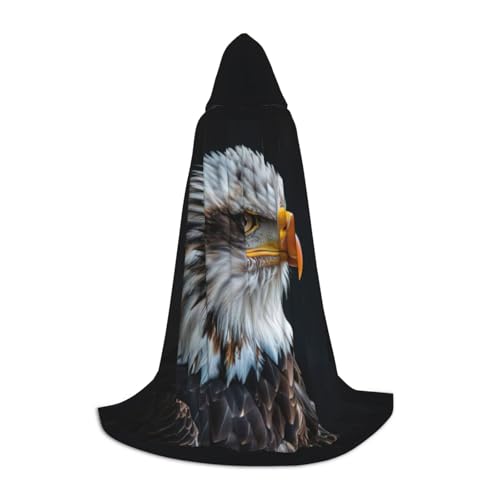 LJABCVNN Kapuzenumhang für Jugendliche mit Glatzenadleraufdruck, erhöhen Sie Ihren festlichen Look für Halloween und Cosplay von LJABCVNN