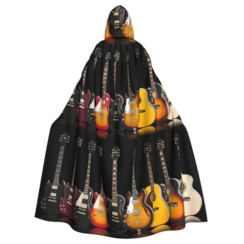 LJABCVNN Kapuzenumhang mit E-Gitarre, Unisex, Erwachsene, Halloween, Cosplay, Partys, Bühne, Kostümbälle von LJABCVNN