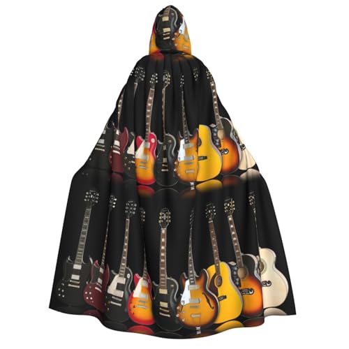 LJABCVNN Kapuzenumhang mit E-Gitarre für Erwachsene, bequem, für Cosplay, Partys, Spukhäuser von LJABCVNN