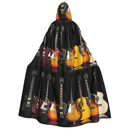 LJABCVNN Kapuzenumhang mit E-Gitarre für Erwachsene, bequem, für Cosplay, Partys, Spukhäuser von LJABCVNN