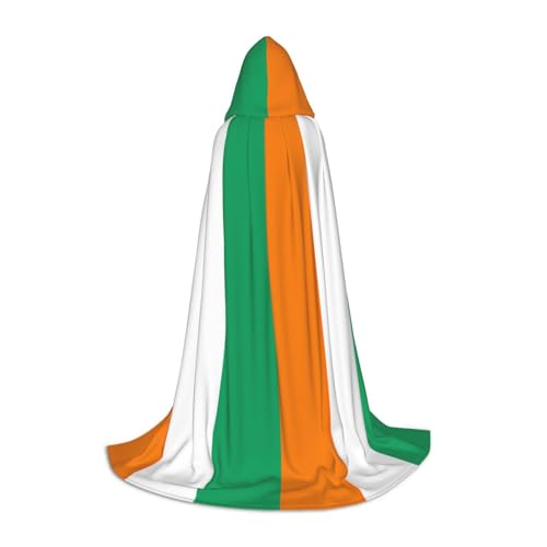 LJABCVNN Kapuzenumhang mit Flagge der Elfenbeinküste für Teenager, verschönern Sie Ihren festlichen Look für Halloween und Cosplay von LJABCVNN