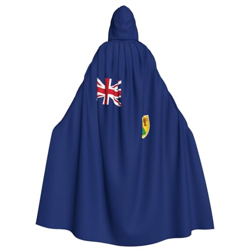 LJABCVNN Kapuzenumhang mit Flagge der Türken und Caicosinseln, Unisex, Erwachsene, Halloween, für Cosplay, Partys, Bühne, Kostümbälle von LJABCVNN