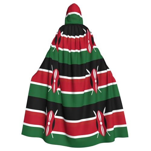 LJABCVNN Kapuzenumhang mit Flagge von Kenia, Unisex, Erwachsene, Halloween, für Cosplay, Partys, Bühne, Kostümbälle LJABCVNN Kapuzenumhang mit Flagge von Kenia, Unisex, Erwachsene, Halloween, für Cosplay, Partys, Bühne, Kostümbälle von LJABCVNN