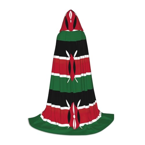 LJABCVNN Kapuzenumhang mit Flagge von Kenia, verschönern Sie Ihren festlichen Look für Halloween und Cosplay von LJABCVNN
