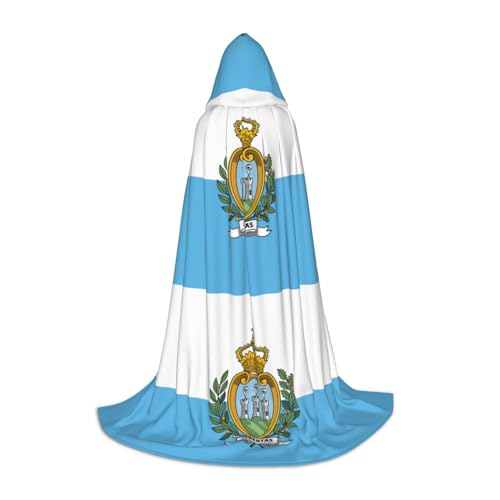 LJABCVNN Kapuzenumhang mit Flagge von San Marino, für Teenager, verschönern Sie Ihren festlichen Look für Halloween und Cosplay von LJABCVNN