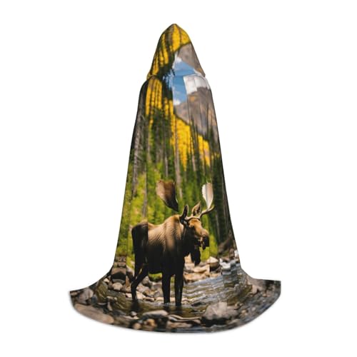 LJABCVNN Kapuzenumhang mit Hirschbär-Elch-Druck, für Teenager, erhöhen Sie Ihren festlichen Look für Halloween und Cosplay LJABCVNN Kapuzenumhang mit Hirschbär-Elch-Druck, für Teenager, erhöhen Sie Ihren festlichen Look für Halloween und Cosplay von LJABCVNN
