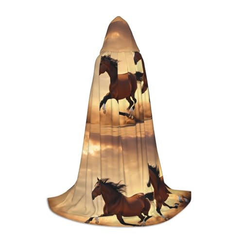 LJABCVNN Kapuzenumhang mit Pferdestreifenmuster für Teenager, verschönern Sie Ihren festlichen Look für Halloween und Cosplay von LJABCVNN