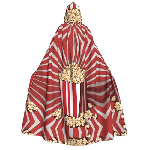 LJABCVNN Kapuzenumhang mit Popcorn-Druck, für Erwachsene, bequem, für Cosplay, Partys, Spukhäuser LJABCVNN Kapuzenumhang mit Popcorn-Druck, für Erwachsene, bequem, für Cosplay, Partys, Spukhäuser von LJABCVNN