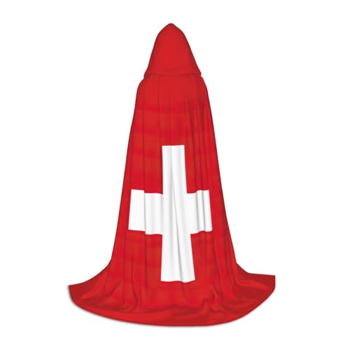 LJABCVNN Kapuzenumhang mit Schweizer Flagge, für Teenager, verschönern Sie Ihren festlichen Look für Halloween und Cosplay LJABCVNN Kapuzenumhang mit Schweizer Flagge, für Teenager, verschönern Sie Ihren festlichen Look für Halloween und Cosplay von LJABCVNN