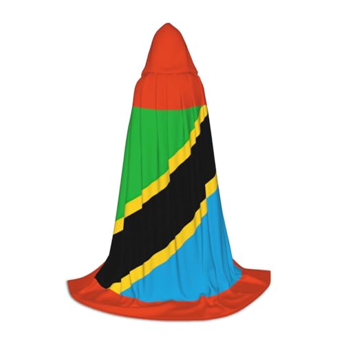 LJABCVNN Kapuzenumhang mit Tansania-Flagge, für Teenager, verschönern Sie Ihren festlichen Look für Halloween und Cosplay LJABCVNN Kapuzenumhang mit Tansania-Flagge, für Teenager, verschönern Sie Ihren festlichen Look für Halloween und Cosplay von LJABCVNN