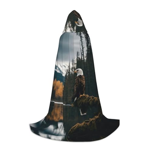 LJABCVNN Kapuzenumhang mit fliegendem Adler-Druck, für Teenager, erhöhen Sie Ihren festlichen Look für Halloween und Cosplay LJABCVNN Kapuzenumhang mit fliegendem Adler-Druck, für Teenager, erhöhen Sie Ihren festlichen Look für Halloween und Cosplay von LJABCVNN