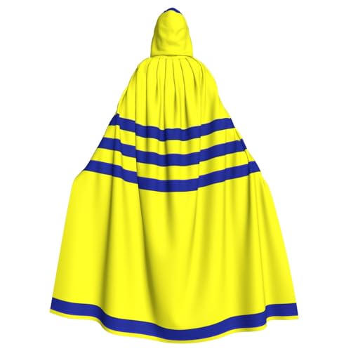 LJABCVNN Kapuzenumhang mit gelben und blauen Streifen, Unisex, Erwachsene, Halloween, Cosplay, Partys, Bühne, Kostümbälle LJABCVNN Kapuzenumhang mit gelben und blauen Streifen, Unisex, Erwachsene, Halloween, Cosplay, Partys, Bühne, Kostümbälle von LJABCVNN