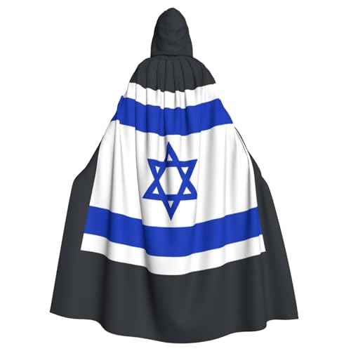 LJABCVNN Kapuzenumhang mit israelischer Flagge, Unisex, Erwachsene, Halloween, Cosplay, Partys, Bühne, Kostümbälle von LJABCVNN