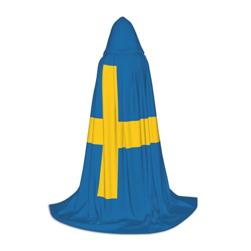 LJABCVNN Kapuzenumhang mit schwedischer Flagge für Teenager, verschönern Sie Ihren festlichen Look für Halloween und Cosplay LJABCVNN Kapuzenumhang mit schwedischer Flagge für Teenager, verschönern Sie Ihren festlichen Look für Halloween und Cosplay von LJABCVNN
