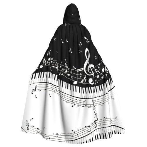 LJABCVNN Klaviertasten mit Musiknoten-Druck, Unisex, Erwachsene, Halloween, Kapuzenumhang für Cosplay/Partys/Bühne/Kostümbälle LJABCVNN Klaviertasten mit Musiknoten-Druck, Unisex, Erwachsene, Halloween, Kapuzenumhang für Cosplay/Partys/Bühne/Kostümbälle von LJABCVNN