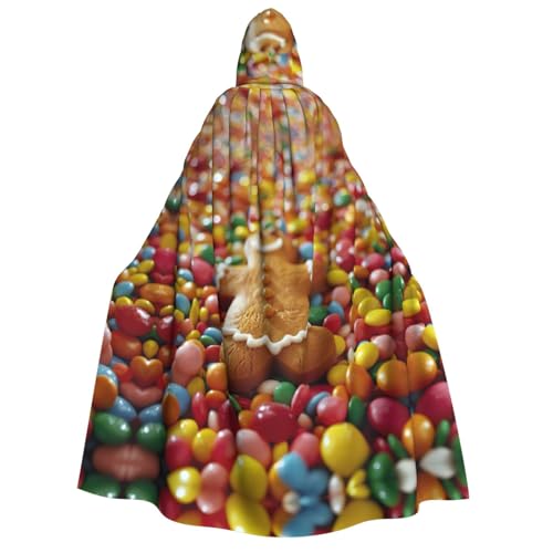LJABCVNN Lebkuchenmann-Süßigkeiten-Druck, Erwachsenen-Halloween-Kapuzenumhang, bequem für Cosplay/Partys/Spukhäuser LJABCVNN Lebkuchenmann-Süßigkeiten-Druck, Erwachsenen-Halloween-Kapuzenumhang, bequem für Cosplay/Partys/Spukhäuser von LJABCVNN