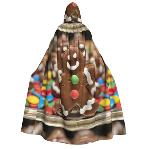 LJABCVNN Lebkuchenmann-Süßigkeiten-Druck, Erwachsenen-Halloween-Kapuzenumhang, bequem für Cosplay/Partys/Spukhäuser LJABCVNN Lebkuchenmann-Süßigkeiten-Druck, Erwachsenen-Halloween-Kapuzenumhang, bequem für Cosplay/Partys/Spukhäuser von LJABCVNN