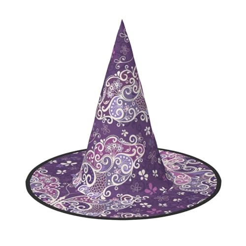 LJABCVNN Lila Schmetterlinge Druck Halloween Hexenhut für Halloween Party Karneval ein Muss Kostüm Zubehör LJABCVNN Lila Schmetterlinge Druck Halloween Hexenhut für Halloween Party Karneval ein Muss Kostüm Zubehör von LJABCVNN