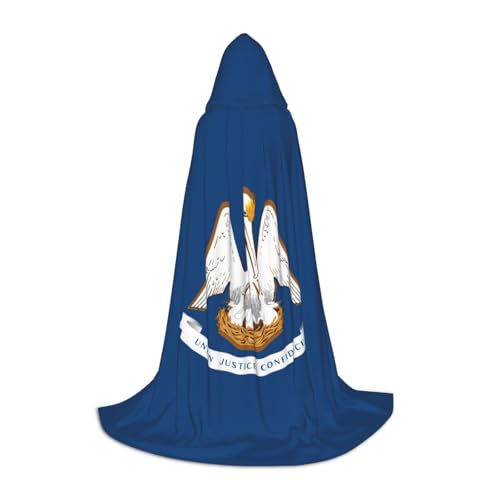 LJABCVNN Louisiana State Flag Print Teenager Kapuzenumhänge, erhöhen Sie Ihren festlichen Look für Halloween und Cosplay von LJABCVNN