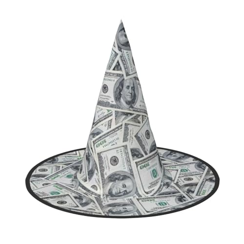 LJABCVNN Lustiger Dollar Gelddruck Halloween Hexenhut für Halloween Party Karneval ein Muss Kostüm Zubehör LJABCVNN Lustiger Dollar Gelddruck Halloween Hexenhut für Halloween Party Karneval ein Muss Kostüm Zubehör von LJABCVNN
