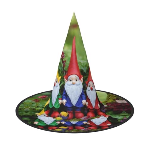 LJABCVNN Lustiger Weihnachtswichtel-Druck, Halloween-Hexenhut für Halloween-Party, Karneval, ein Muss für Kostümzubehör von LJABCVNN