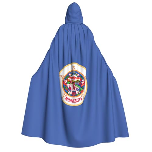 LJABCVNN Minnesota State Flag Print Adult Halloween Hooded Cloak, Comfortable For Cosplay/Parties/Haunted Houses von LJABCVNN