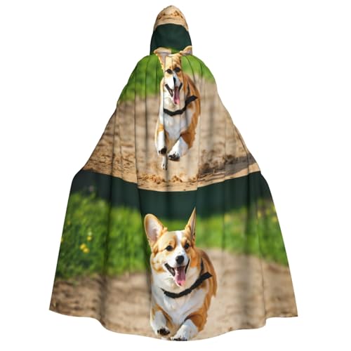 LJABCVNN Niedlicher Corgi-Aufdruck, Halloween-Kapuzenumhang für Erwachsene, bequem für Cosplay/Partys/Spukhäuser LJABCVNN Niedlicher Corgi-Aufdruck, Halloween-Kapuzenumhang für Erwachsene, bequem für Cosplay/Partys/Spukhäuser von LJABCVNN