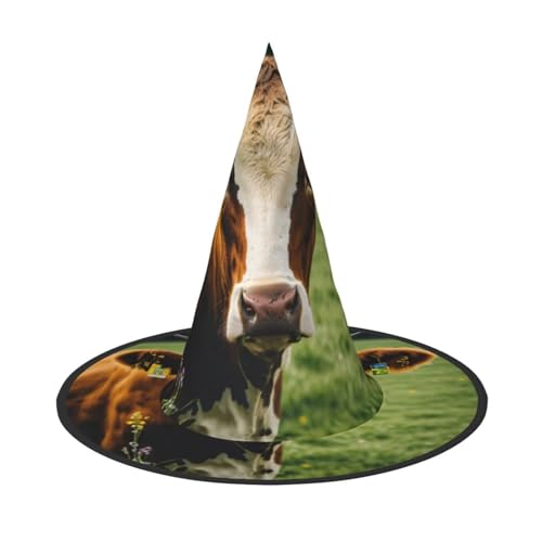LJABCVNN Niedlicher Hexenhut mit Kuh-Druck, für Halloween-Party, Karneval, ein Muss für Kostüm-Accessoires LJABCVNN Niedlicher Hexenhut mit Kuh-Druck, für Halloween-Party, Karneval, ein Muss für Kostüm-Accessoires von LJABCVNN