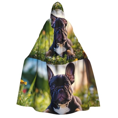 LJABCVNN Niedlicher schwarzer Mops-Hunde-Aufdruck, Halloween-Kapuzenumhang, bequem für Cosplay/Partys/Spukhäuser LJABCVNN Niedlicher schwarzer Mops-Hunde-Aufdruck, Halloween-Kapuzenumhang, bequem für Cosplay/Partys/Spukhäuser von LJABCVNN