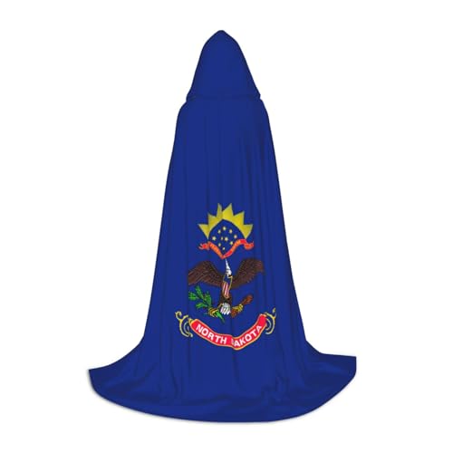 LJABCVNN North Dakota State Flag Print Teenagers Hooded Capes, Elevate Your Festive Look For Halloween And Cosplay von LJABCVNN