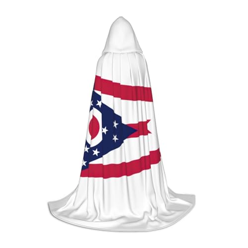 LJABCVNN Ohio State Flag Print Teenagers Hooded Capes, Elevate Your Festive Look For Halloween And Cosplay von LJABCVNN