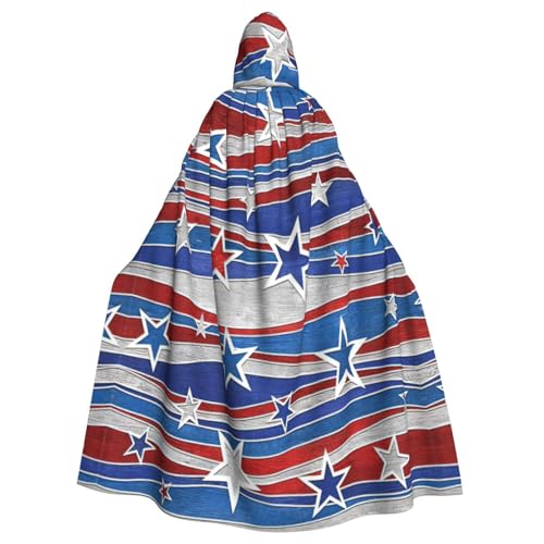 LJABCVNN Patriotische Sterne, Unabhängigkeitstag, Druck, Unisex, Erwachsene, Halloween, Kapuzenumhang für Cosplay, Partys, Bühne, Kostümbälle LJABCVNN Patriotische Sterne, Unabhängigkeitstag, Druck, Unisex, Erwachsene, Halloween, Kapuzenumhang für Cosplay, Partys, Bühne, Kostümbälle von LJABCVNN
