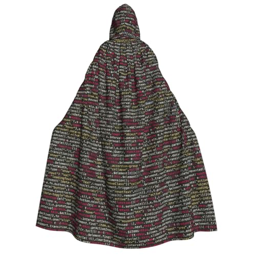 LJABCVNN Programmierer Programmiercode Druck Erwachsene Halloween Kapuzenumhang Bequem für Cosplay/Partys/Spukhäuser von LJABCVNN