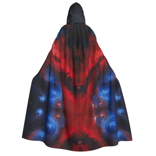 LJABCVNN Roter blauer Galaxie-Druck, Erwachsenen-Halloween-Kapuzenumhang, bequem für Cosplay/Partys/Spukhäuser LJABCVNN Roter blauer Galaxie-Druck, Erwachsenen-Halloween-Kapuzenumhang, bequem für Cosplay/Partys/Spukhäuser von LJABCVNN