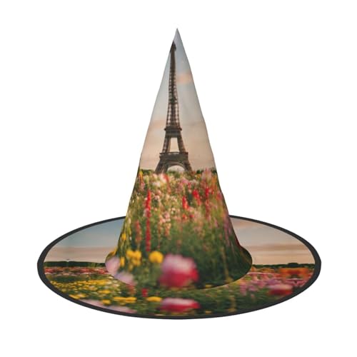 LJABCVNN Schöner Eiffelturm Paris Druck Halloween Hexenhut für Halloween Party Karneval ein Muss Kostüm Zubehör von LJABCVNN