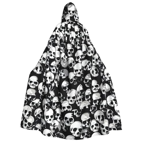 LJABCVNN Schwarzer Totenkopf-Aufdruck, Halloween-Kapuzenumhang, bequem für Cosplay/Partys/Spukhäuser LJABCVNN Schwarzer Totenkopf-Aufdruck, Halloween-Kapuzenumhang, bequem für Cosplay/Partys/Spukhäuser von LJABCVNN