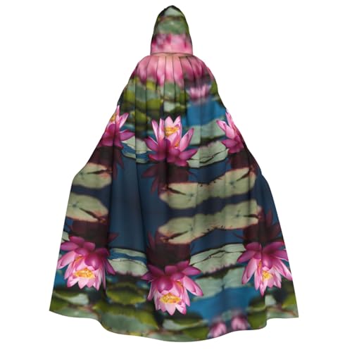 LJABCVNN Spirit Of The Lotus Print Adult Halloween Hooded Cloak, Comfortable For Cosplay/Parties/Haunted Houses von LJABCVNN