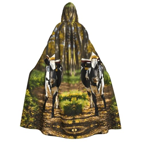 LJABCVNN Süßer Cow-Print Erwachsenen-Halloween-Kapuzenumhang, bequem für Cosplay/Partys/Spukhäuser LJABCVNN Süßer Cow-Print Erwachsenen-Halloween-Kapuzenumhang, bequem für Cosplay/Partys/Spukhäuser von LJABCVNN