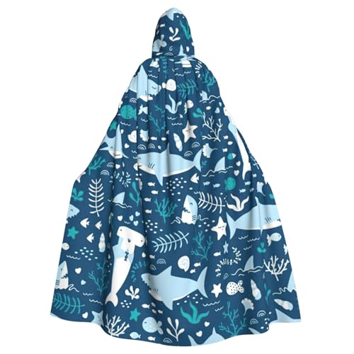 LJABCVNN Süßer blauer Fisch-1-Druck, Unisex, Erwachsene, Halloween-Kapuzenumhang für Cosplay/Partys/Bühne/Kostümbälle LJABCVNN Süßer blauer Fisch-1-Druck, Unisex, Erwachsene, Halloween-Kapuzenumhang für Cosplay/Partys/Bühne/Kostümbälle von LJABCVNN