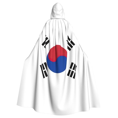 LJABCVNN Umhang mit Kapuze für Cosplay, Partys, Bühne, Kostümbälle, Unisex, Erwachsene, Motiv: Flagge der Republik Korea, Halloween von LJABCVNN