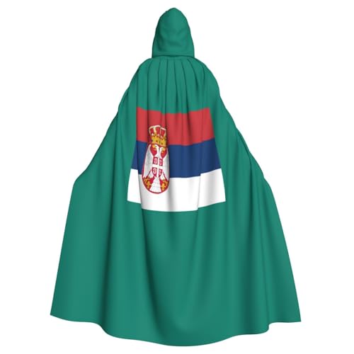 LJABCVNN Umhang mit Kapuze für Cosplay, Partys, Bühne, Kostümbälle, Unisex, Erwachsene, Motiv: Flagge von Serbien, Halloween LJABCVNN Umhang mit Kapuze für Cosplay, Partys, Bühne, Kostümbälle, Unisex, Erwachsene, Motiv: Flagge von Serbien, Halloween von LJABCVNN