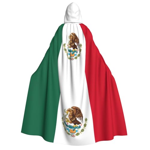 LJABCVNN Umhang mit Kapuze für Erwachsene, Motiv: Flagge von Mexiko, bequem, für Cosplay, Partys, Spukhäuser von LJABCVNN